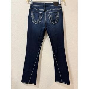 True Religion Becca Mid Rise Bootcut Dark Wash Jeans Size 28 Made in USA
